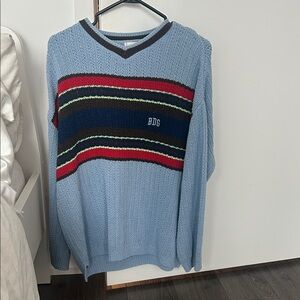 BDG Men's Light Blue Sweater with Stripes